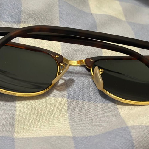 Ray-Ban Clubmaster RB3016 1145/19 51mm sunglasses used, tortoise green mirror
