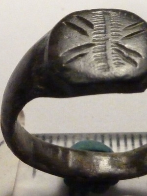 Old Revival Bronze Ring with Decoration used