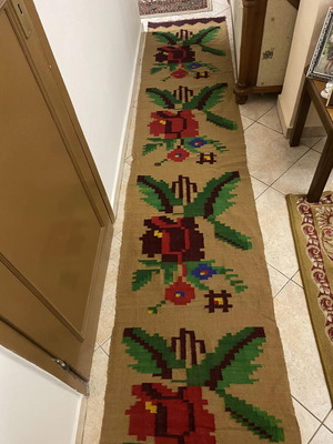 Handmade 100% Wool Runner New On Loom