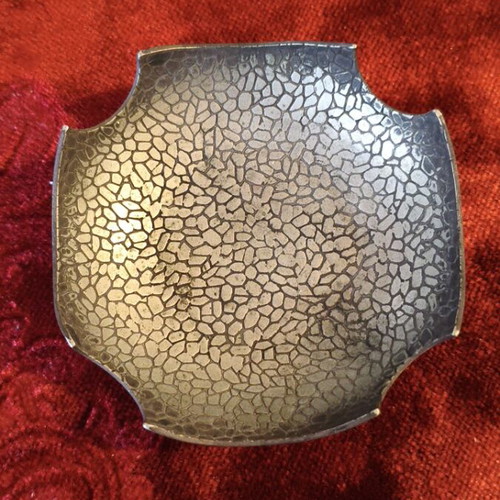 Art Krupp Berndorf vintage ashtray with hammered alpacca finish