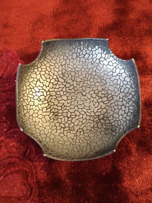 Art Krupp Berndorf vintage ashtray with hammered alpacca finish