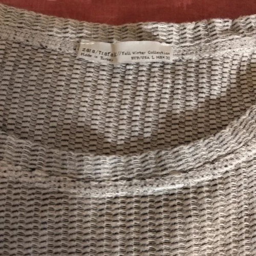 Zara ribbed dotted tunic dress used, gray and white