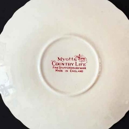 Myotts Country Life set of 4 pasta plates like new, Staffordshire porcelain