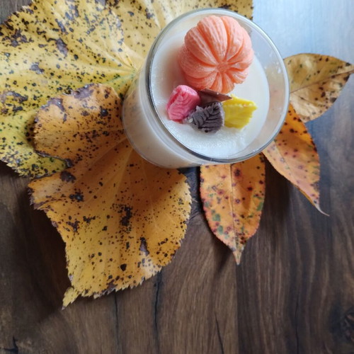 Scented candle Greek autumn handmade, soy, pumpkin pie scent