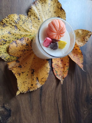 Αρωματικό κερί Greek autumn χειροποίητο, σόγιας, άρωμα κολοκύθα
