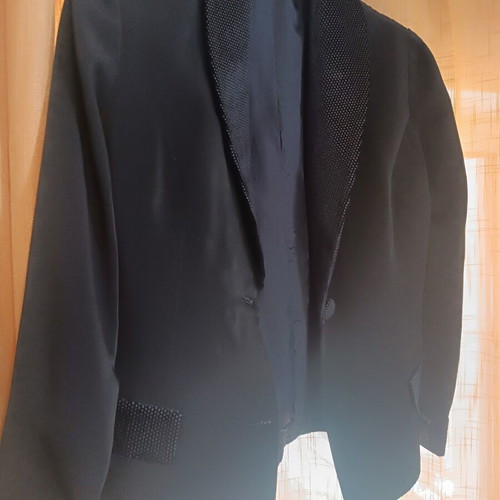 Vintage women's tuxedo blazer, black, large