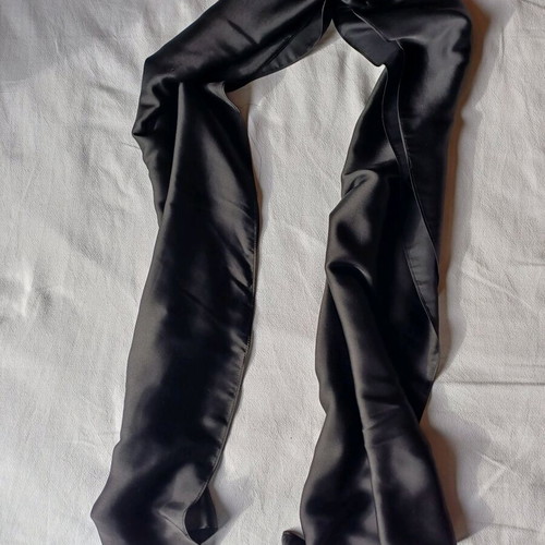 Women's classic black scarf like new, lightweight and semi-transparent