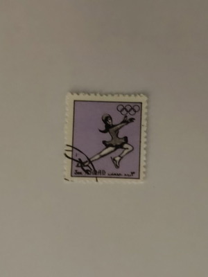 Collectible Jordanian stamp figure skating, like new