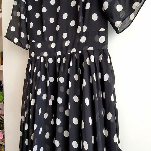 Polka Dot Long Dress new, size S, black