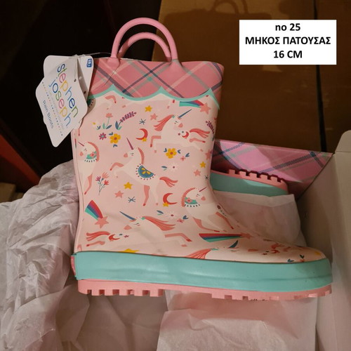 Branded children's rain boots new with waterproof rubber