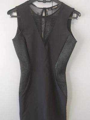 Zara Φόρεμα Bodycon με Δαντέλα και Λεπτομέρειες καινούργιο, μαύρο, μέγεθος XS