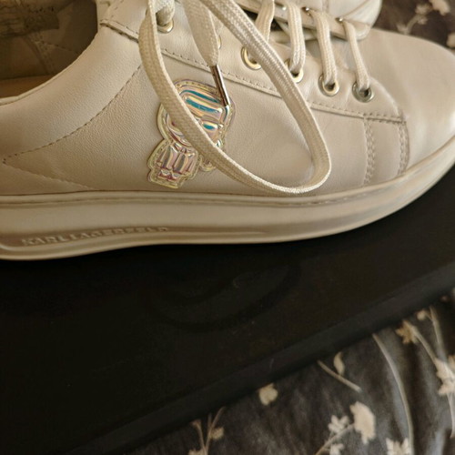 Karl Lagerfeld sneakers used, white silver iridescent size 39