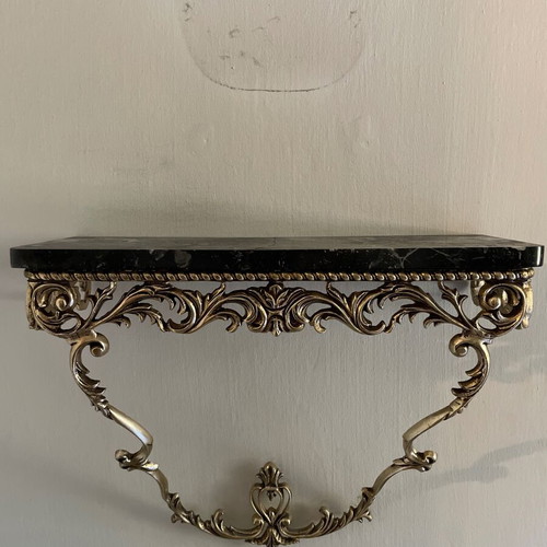 Marble wall shelf used with brass base 54x20x55 cm