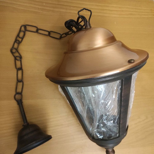 Pendant single-light lamp with copper and aluminum new