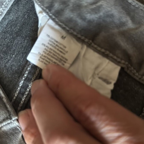Grey denim bermuda shorts with stones