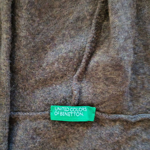 United Colors of Benetton knitted winter dress with hood like new, green, size M