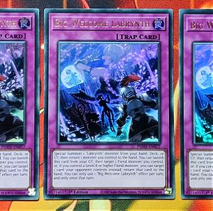 3x Big Welcome Labrynth - ULTRA RARE - PHHY-EN077 - 1st Edition