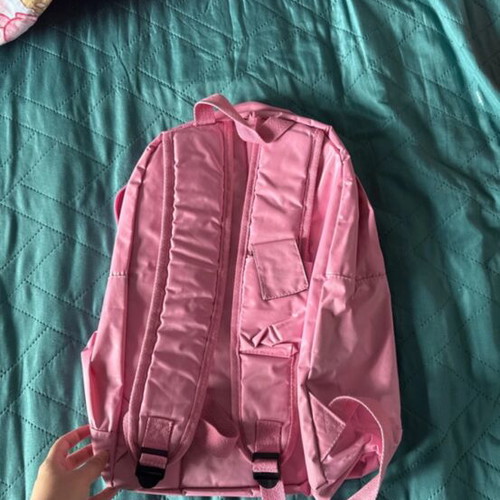 Girls backpack pink with flower design like new