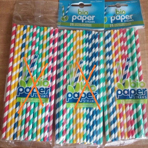 Paper straws straight new, ecological, pack of 1