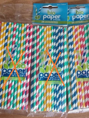 Paper straws straight new, ecological, pack of 1