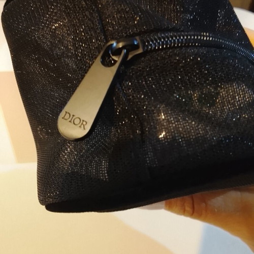 Dior Beauty Black Mesh Monogram Pouch new with box
