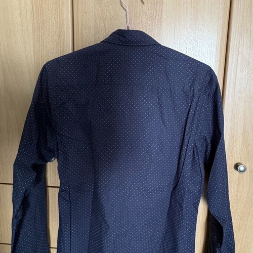 Explorer men's cotton shirt blue with small white polka dots like new