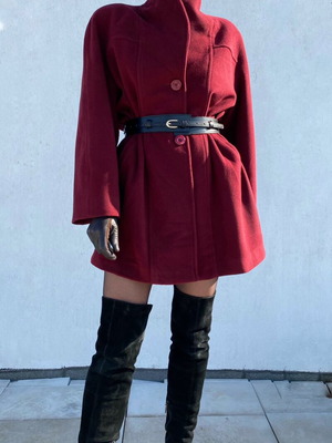 Вълнено палто като ново, червено, размер L