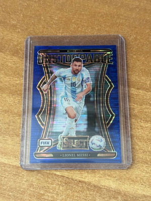 Panini Select FIFA Lionel Messi Unstoppable Blue Pulsar Prizm card new
