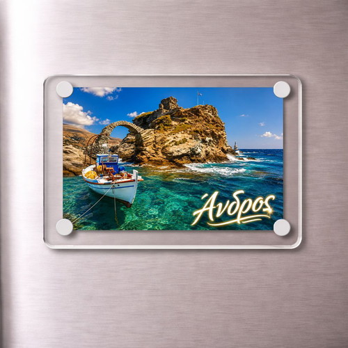 Acrylic fridge magnet 6x9cm – Andros, Greek Summer collection