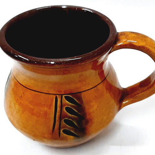 Small glazed ceramic pot handpainted, like new, Bulgaria