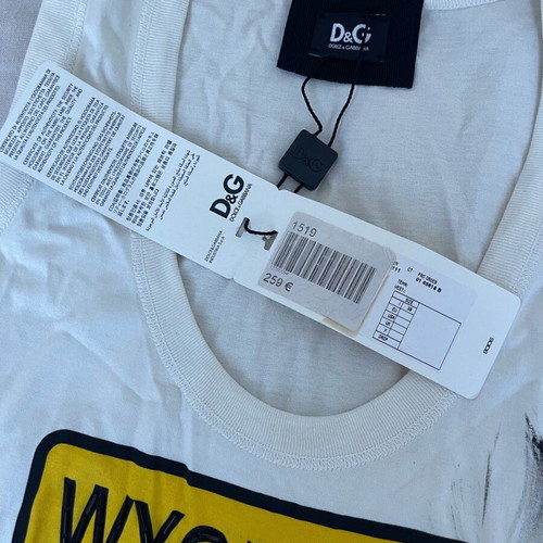 Dolce & Gabbana vintage tank top new, size M, white and yellow
