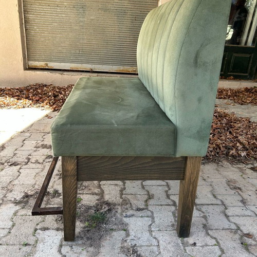 Electra velvet sofas used, 2 pieces, small cigarette burn
