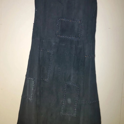 Patrizia Suzzi per Angel L vintage black leather maxi skirt with sequins used