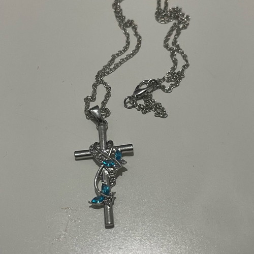 Women's necklace with cross and butterflies new
