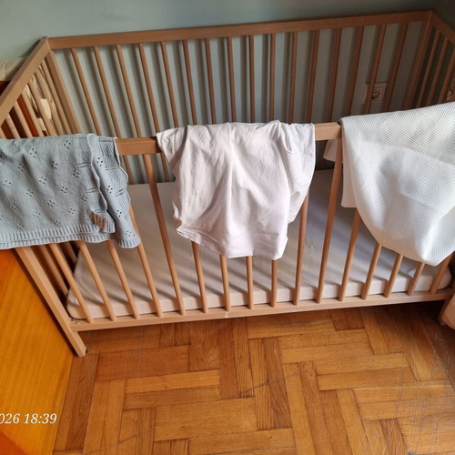 IKEA Baby Cot used with mattress and accessories