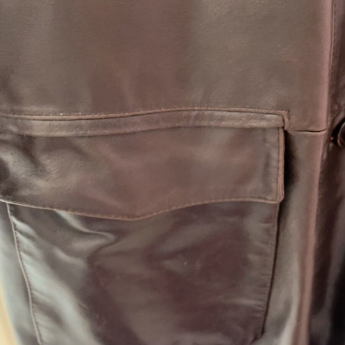 Unisex Boxy Oversized Jacket New, Brown Vera Pelle Leatherette