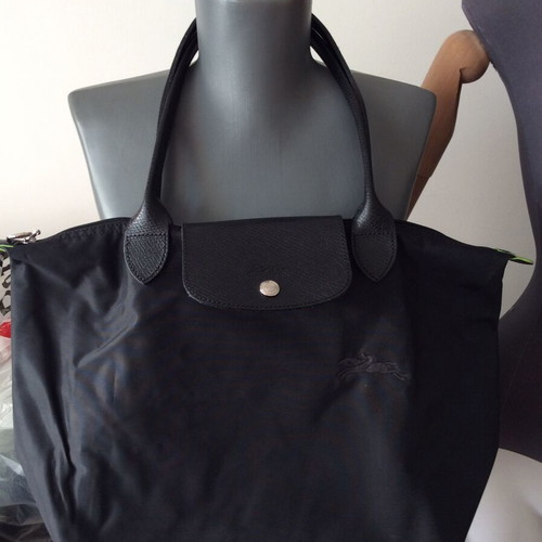 Longchamp Le Pliage One M tote bag black used, canvas 40x27 cm