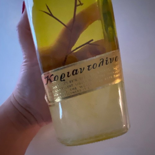 Συλλεκτικό μπουκάλι Κοριαντολίνο μεταχειρισμένο, παραδοσιακό ποτό από Ρόδο