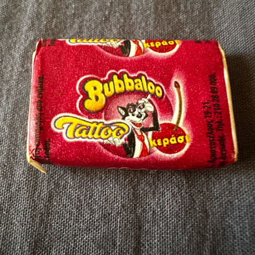 Bubbaloo Tattoo Cherry Gum mint sealed vintage collectible