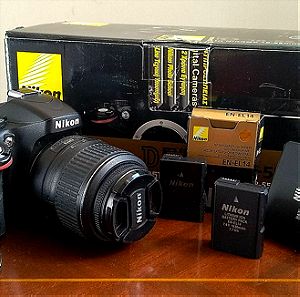 KIT Nikon D5100 με 2 φακούς (Nikon DX AF-S NIKKOR 18-55mm F/3.5  5.6G VR & Nikon DX AF-S NIKKOR 55-200mm F/4  5.6G IF-ED2), 2 μπαταρίες & Battery Pack