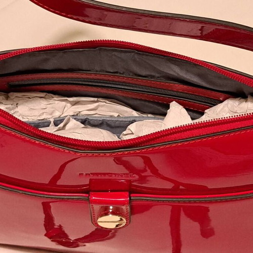 Francinel red patent leather shoulder and handbag