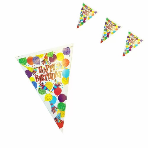 Birthday flags set of 10 balloons white new
