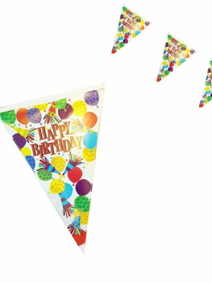 Birthday flags set of 10 balloons white new