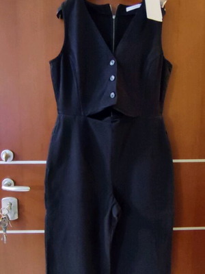 Michelle Keegan denim jumpsuit new, black with waist cutout