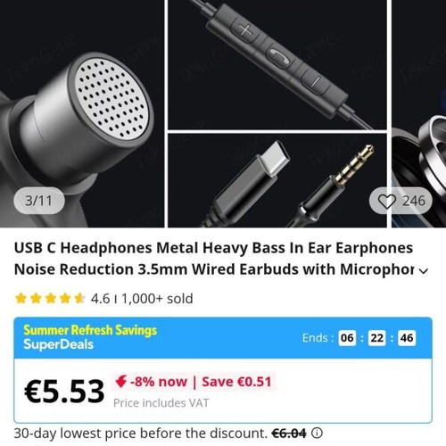 EJ1031 Metal Headphones with Microphone New