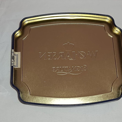 W. Ø. Larsen Signature Danish Pipe Tobacco Box used, collectible