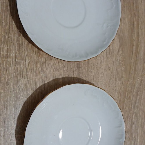 WM Wieder porcelain set of 2 cups and 2 saucers used