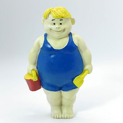 Vintage Ceramic Fridge Magnets Girl and Boy with Swimsuits like new