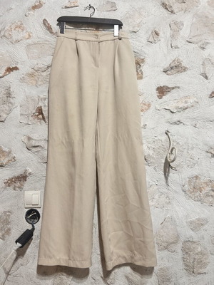 ASOS Beige High-Waisted Wide Leg Trousers Size M used