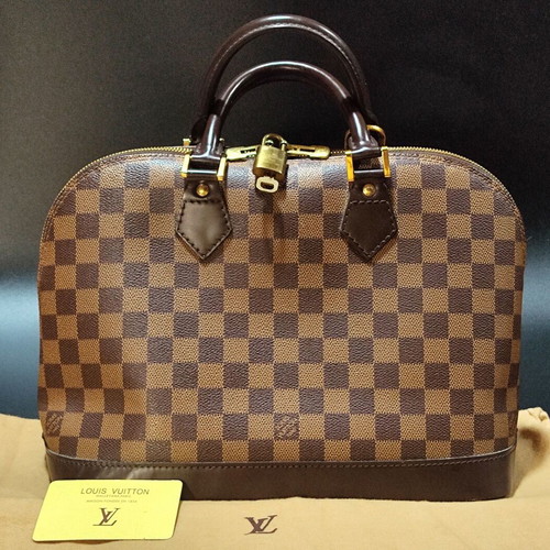 Louis Vuitton Alma Damier Ebene bag used, brown, size PM